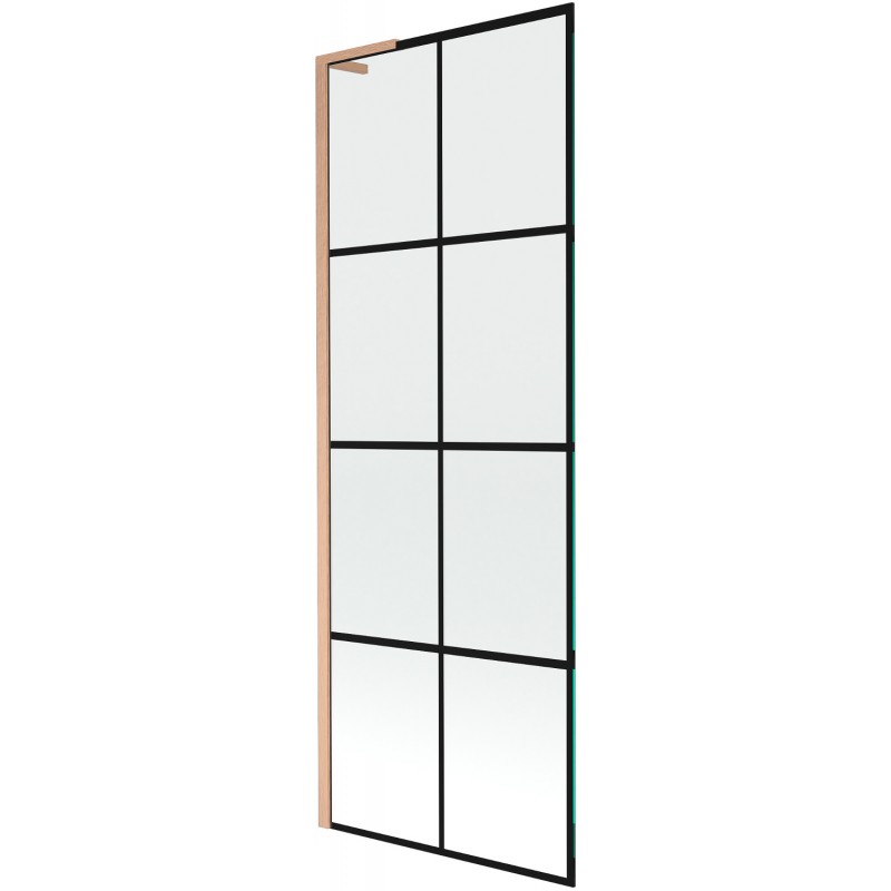 Mexen Next L paravan cadă 1-canat 70 x 150 cm, grilaj negru, cupru periat - 895-070-000-03-77-65