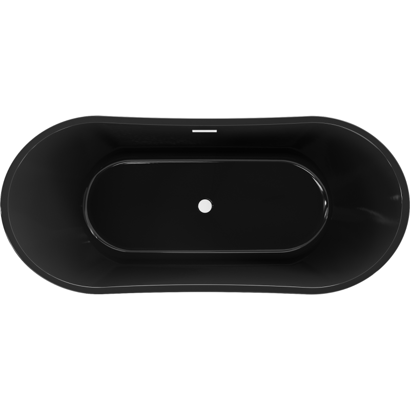 Mexen Montana szabadon álló kád 170 x 80 cm, fekete, fehér túlfolyó - 52011708070-20