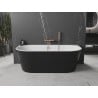 Mexen Oval cadă de baie freestanding de perete 160 x 80 cm, alb/negru, preaplin aur roz - 52671608075-60