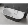 Mexen Oval szabadon álló falhoz rögzíthető kád 170 x 80 cm, fehér/fekete, gun gray csiszolt leeresztés - 52671708075-66
