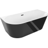Mexen Oval szabadon álló fali kád 170 x 80 cm, fehér/fekete, fekete túlfolyó - 52671708075-70