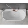 Mexen Oval szabadon álló falhoz illeszkedő fürdőkád 160 x 80 cm, fehér/fekete, elvezetés réz csiszolt - 52671608075-65