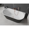 Mexen Oval cadă de baie freestanding de perete 160 x 80 cm, alb/negru, preaplin aur roz - 52671608075-60