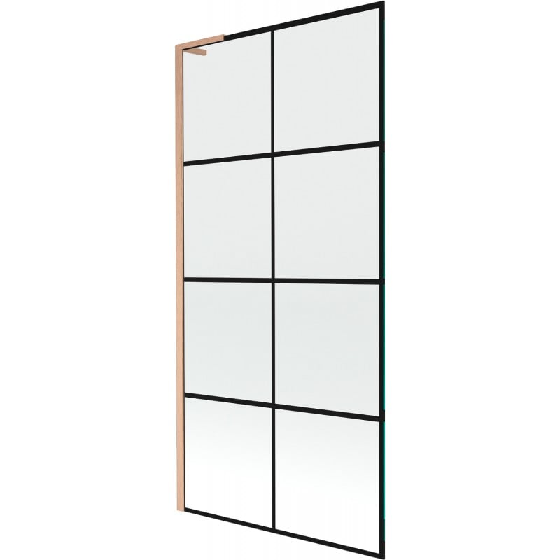 Mexen Next L paravan cadă 1-batant 90 x 150 cm, model negru, cupru periat - 895-090-000-03-77-65