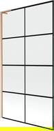 Mexen Next L paravan cadă 1-panou 100 x 150 cm, grilaj negru, cupru periat - 895-100-000-03-77-65