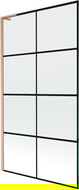 Paravan cadă Mexen Next L 1-foaie 100 x 150 cm, model negru, cupru periat - 895-100-000-03-77-65