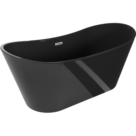 Mexen Montana szabadon álló kád 170 x 80 cm, fekete, matt nikkel túlfolyó - 52011708070-97