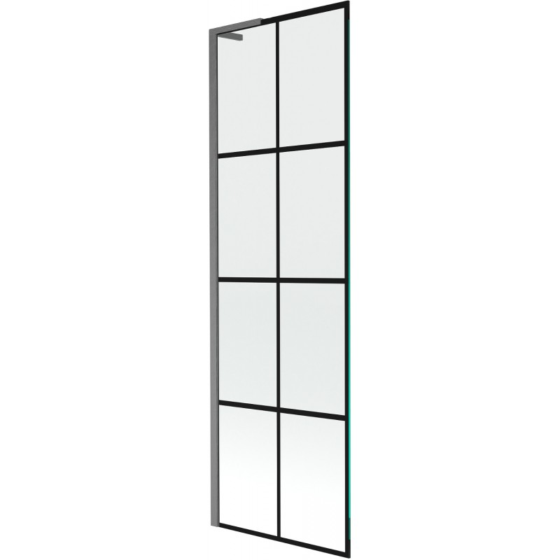Mexen Next L fürdőkád paraván 1-szárnyas 60 x 150 cm, fekete minta, kefezett gun gray - 895-060-000-03-77-66