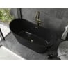 Mexen Montana cadă freestanding 170 x 80 cm, neagră, cu preaplin auriu - 52011708070-50
