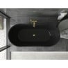 Mexen Montana cadă freestanding 170 x 80 cm, neagră, cu preaplin auriu - 52011708070-50