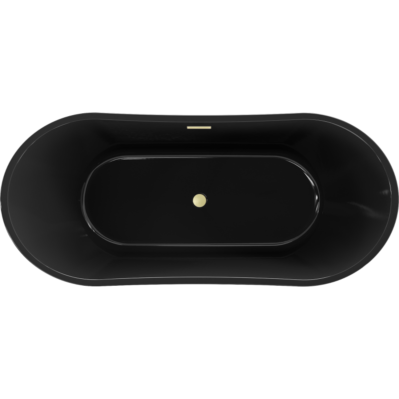 Mexen Montana szabadon álló kád 170 x 80 cm, fekete, arany szálcsiszolt túlfolyó - 52011708070-55