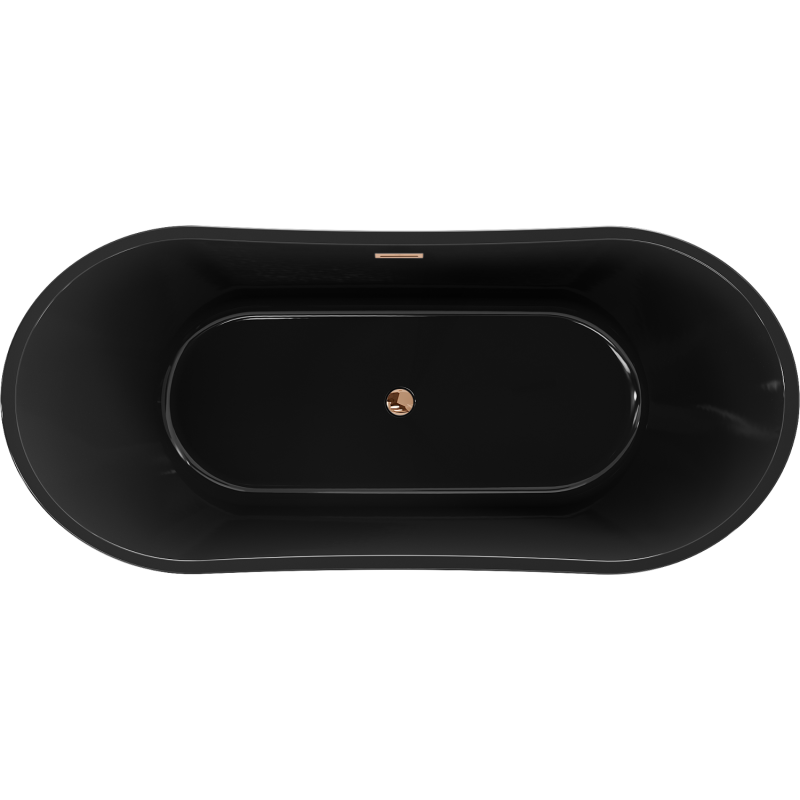 Mexen Montana 170 x 80 cm szabadon álló kád, fekete, rózsaarany túlfolyó - 52011708070-60
