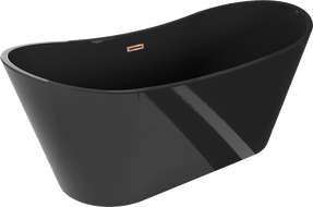 Mexen Montana cadă de baie de sine stătătoare 170 x 80 cm, neagră, preaplin aur roz - 52011708070-60