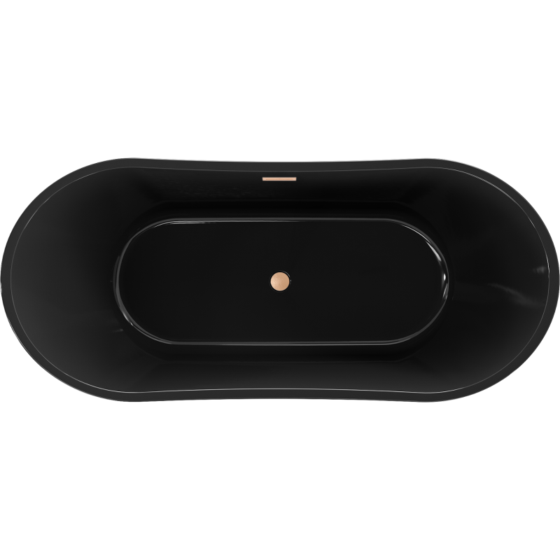 Mexen Montana cadă independentă 170 x 80 cm, neagră, preaplin cupru periat - 52011708070-65