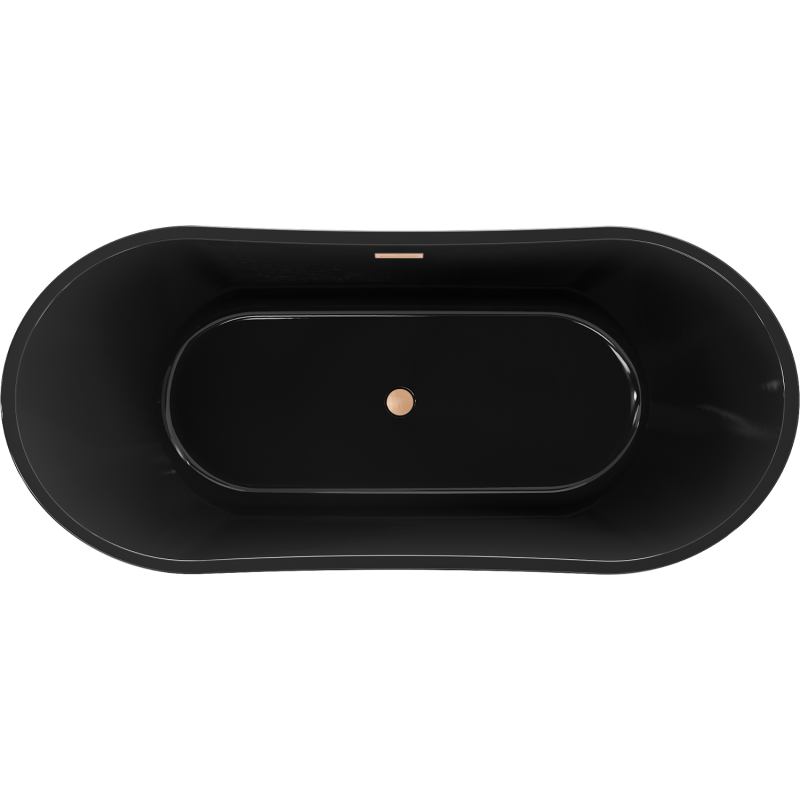 Mexen Montana szabadon álló kád 170 x 80 cm, fekete, réz szálcsiszolt túlfolyó - 52011708070-65