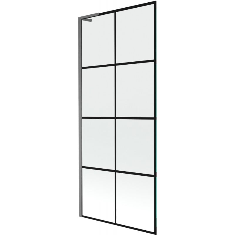Mexen Next L paravan de baie cu 1 panou, 80 x 150 cm, carouri negre, gri pistol periat - 895-080-000-03-77-66