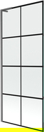 Mexen Next L fürdőkádparaván 1-szárnyas 80 x 150 cm, fekete mintázat, gun gray kefe - 895-080-000-03-77-66