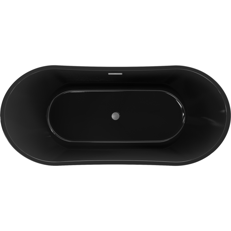Mexen Montana szabadon álló kád 170 x 80 cm, fekete, gun gray szálcsiszolt túlfolyó - 52011708070-66