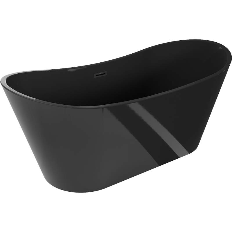 Mexen Montana cadă freestanding 170 x 80 cm, neagră, preaplin negru - 52011708070-70