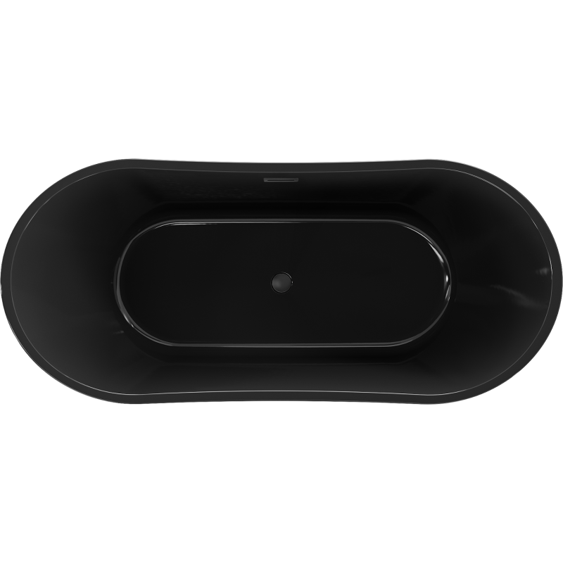 Mexen Montana cadă freestanding 170 x 80 cm, neagră, preaplin negru - 52011708070-70