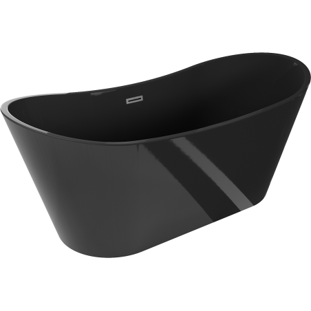 Mexen Montana szabadon álló kád 170 x 80 cm, fekete, gun metál túlfolyóval - 52011708070-95