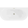 Mexen Oval cadafa liberă de perete 180 x 80 cm, alb/negru, scurgere aurie - 52671808075-50