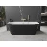 Mexen Oval cadafa liberă de perete 180 x 80 cm, alb/negru, scurgere aurie - 52671808075-50