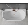 Mexen Oval cadă freestanding de perete 180 x 80 cm, alb/negru, evacuație cu aur roz - 52671808075-60