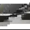 Mexen Oval cadă freestanding de perete 180 x 80 cm, alb/negru, suprafață gun gray periat - 52671808075-66