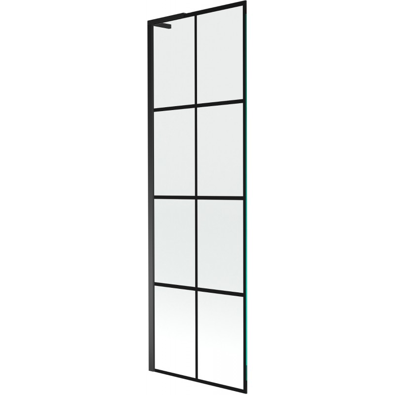 Mexen Next L panou de cadă cu un singur panou 60 x 150 cm, carouri negre, negru - 895-060-000-03-77-70