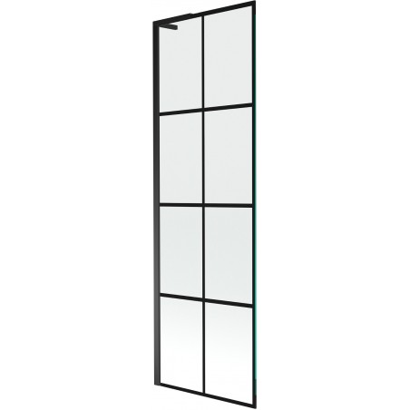 Mexen Next L kádparaván 1-szárnyú 60 x 150 cm, fekete rács, fekete - 895-060-000-03-77-70