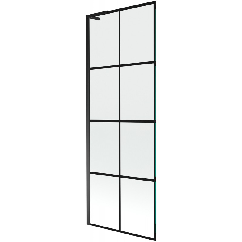 Mexen Next L fürdőkád paraván, 1-szárnyú, 70 x 150 cm, fekete rácsos, fekete - 895-070-000-03-77-70