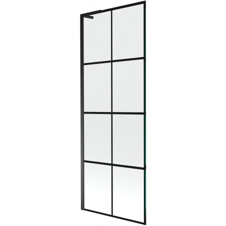 Mexen Next L fürdőkád paraván, 1-szárnyú, 70 x 150 cm, fekete rácsos, fekete - 895-070-000-03-77-70