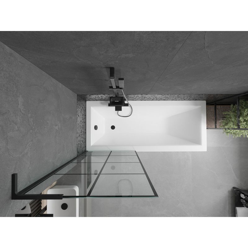 Mexen Next L paravan de baie 1-canat 70 x 150 cm, grilaj negru, negru - 895-070-000-03-77-70