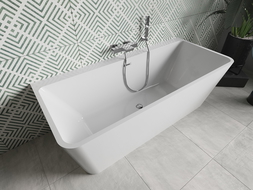 Mexen Volta cada bide de perete independent 170 x 75 cm, alb, scurgere crom - 51131707500-01