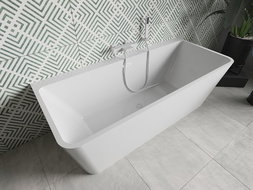 Mexen Volta cadă freestanding cu montaj pe perete 170 x 75 cm, alb, evacuare albă - 51131707500-20