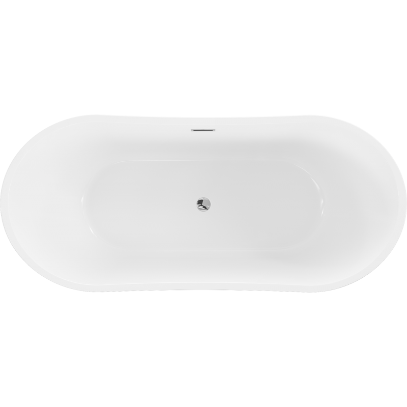 Mexen Montana cadă freestanding 180 x 80 cm, albă, preaplin crom - 52011808000-01