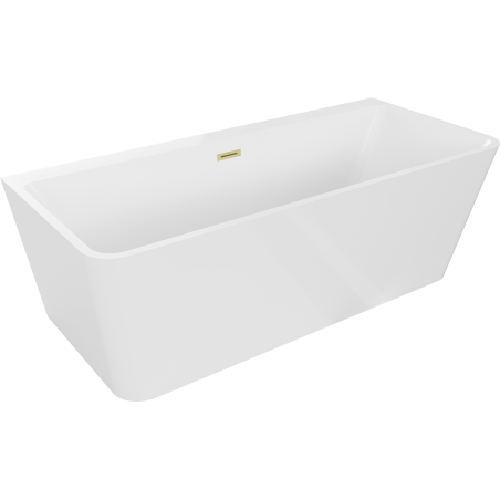 Mexen Volta cadă freestanding de perete 170 x 75 cm, alb, cu evacuare din aur periat - 51131707500-55