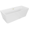 Mexen Volta cadă freestanding de perete 170 x 75 cm, alb, cu evacuare din aur periat - 51131707500-55