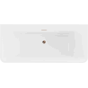 Mexen Volta szabadon álló fali kád 150 x 75 cm, fehér, túlfolyó rózsaarany - 51131507500-60