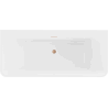 Mexen Volta szabadon álló, fal melletti kád 170 x 75 cm, fehér, matt réz túlfolyó - 51131707500-65