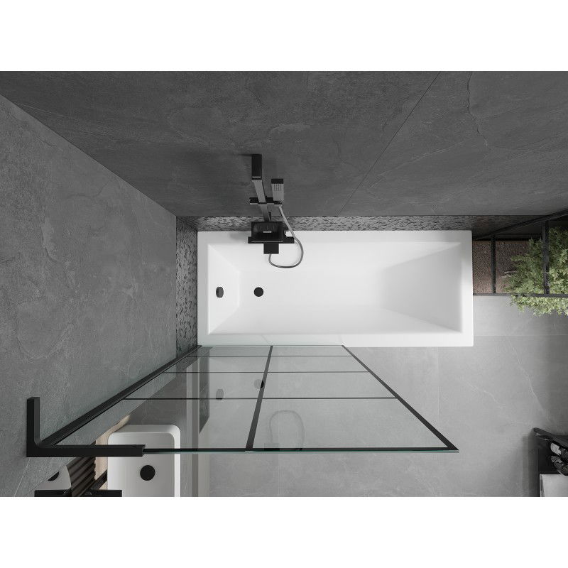 Mexen Next L paravan cadă 1-panou 90 x 150 cm, grilaj negru, negru - 895-090-000-03-77-70