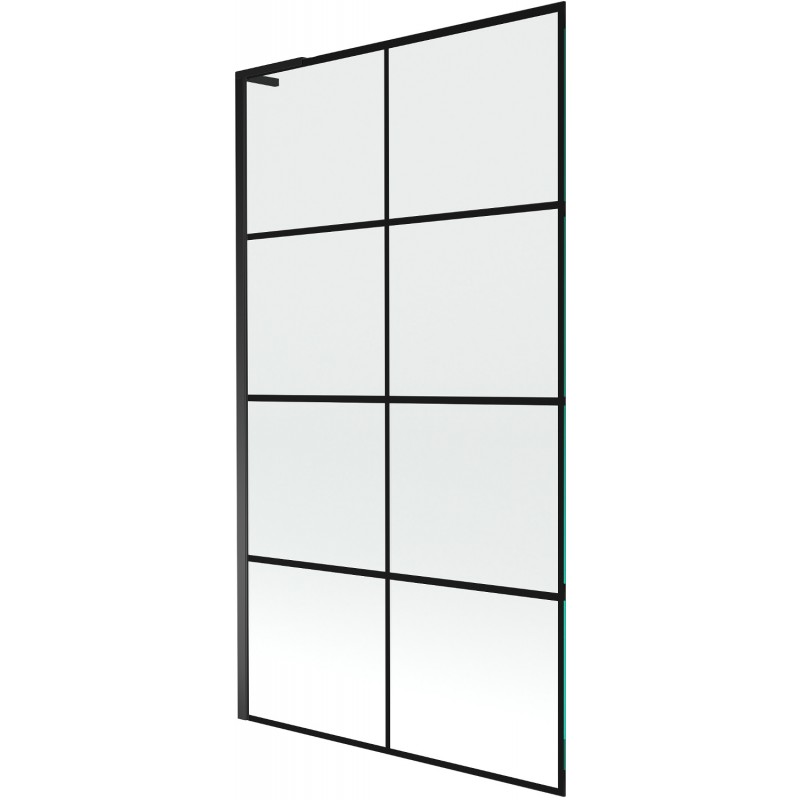 Mexen Next L egy szárnyú fürdőkád paraván 100 x 150 cm, fekete mintázat, fekete - 895-100-000-03-77-70