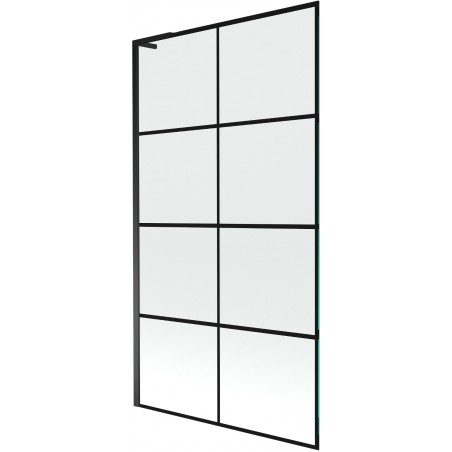 Mexen Next L egy szárnyú fürdőkád paraván 100 x 150 cm, fekete mintázat, fekete - 895-100-000-03-77-70
