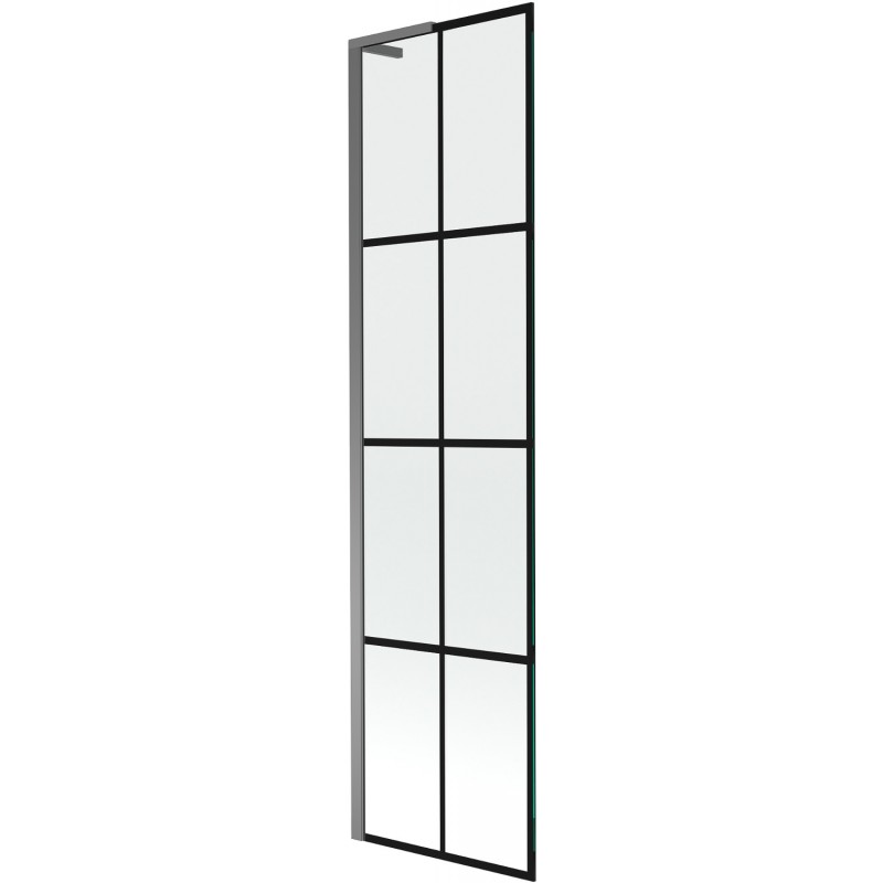 Mexen Next L 1-szárnyú kádparaván 50 x 150 cm, fekete minta, gun metal - 895-050-000-03-77-95