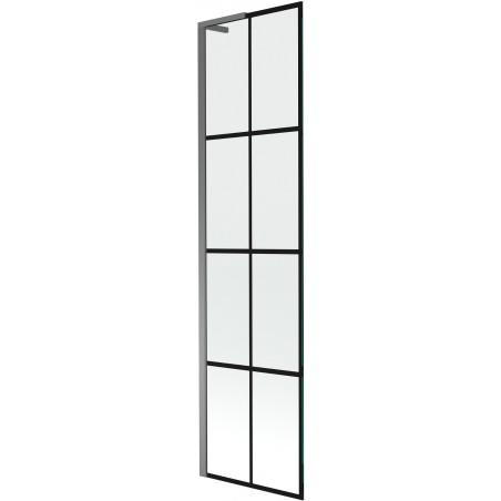 Mexen Next L 1-szárnyú kádparaván 50 x 150 cm, fekete minta, gun metal - 895-050-000-03-77-95