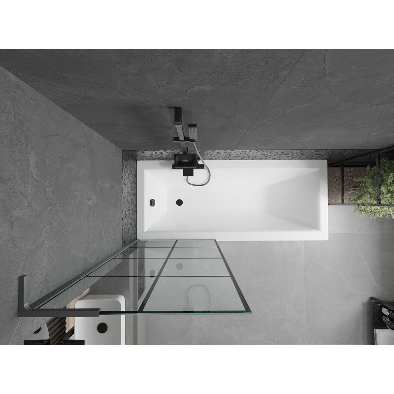 Mexen Next L egyajtós fürdőkabin 70 x 150 cm, fekete rács, gun metal - 895-070-000-03-77-95