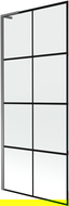 Mexen Next L 1-szárnyas fürdőszobai válaszfal 80 x 150 cm, fekete rács, gun metal - 895-080-000-03-77-95