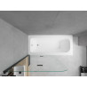 Mexen Vega téglalap alakú fürdőkád 170 x 70 cm burkolattal és 100 cm-es, 2-szárnyú paravánnal, átlátszó, fekete