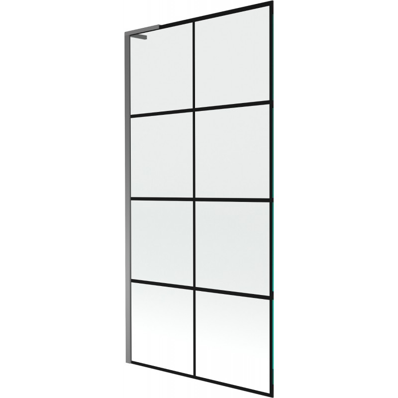 Mexen Next L egyrészes fürdőkádparaván 90 x 150 cm, fekete minta, gun metal - 895-090-000-03-77-95